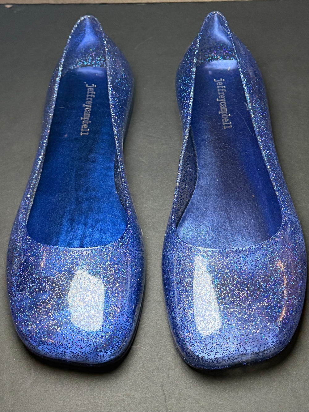 Jeffrey Campbell Blue Glitter Ballet Flats